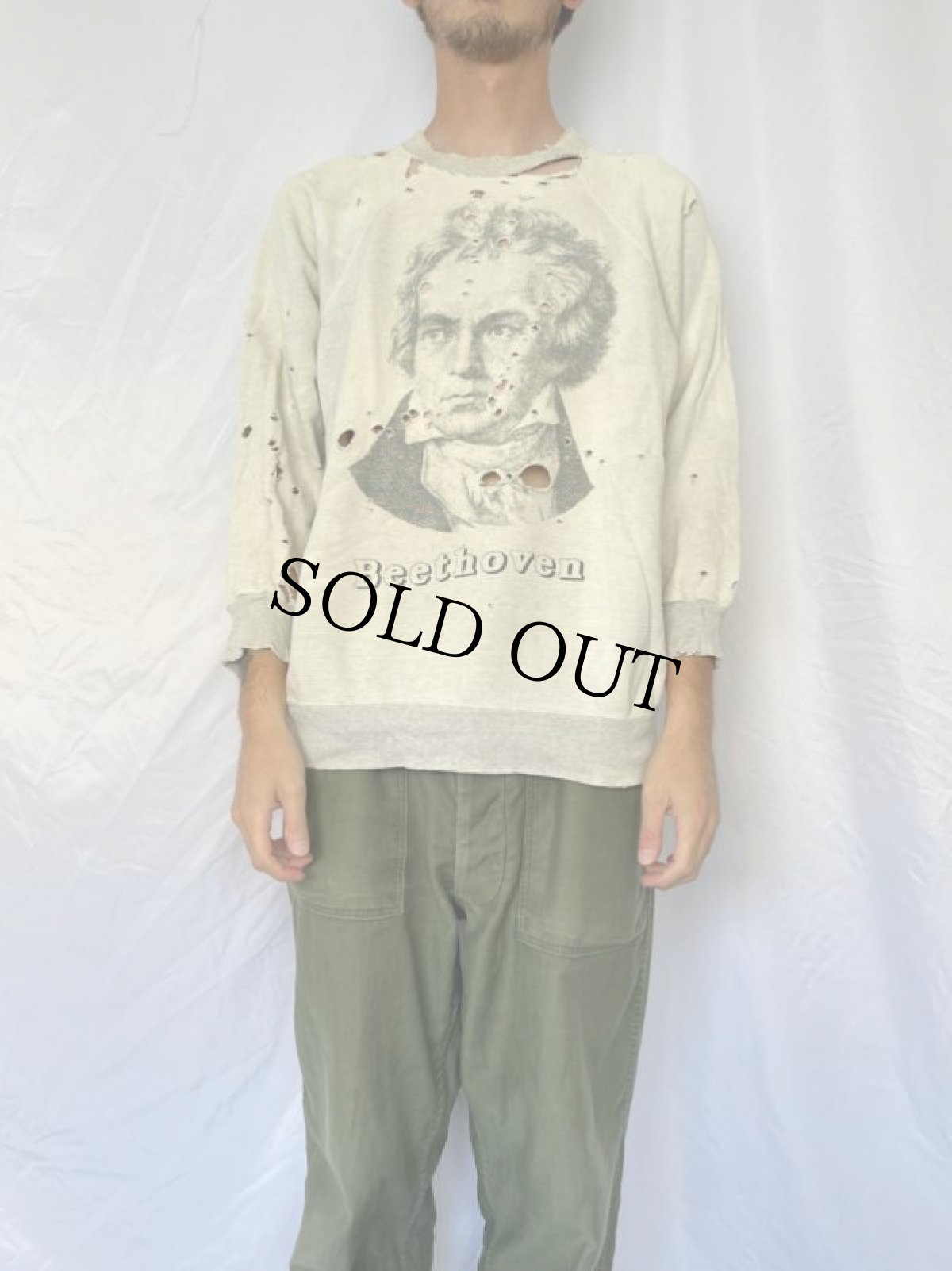 画像2: 60's Three B's BEETHOVEN 音楽家 染み込みプリントスウェット (2)