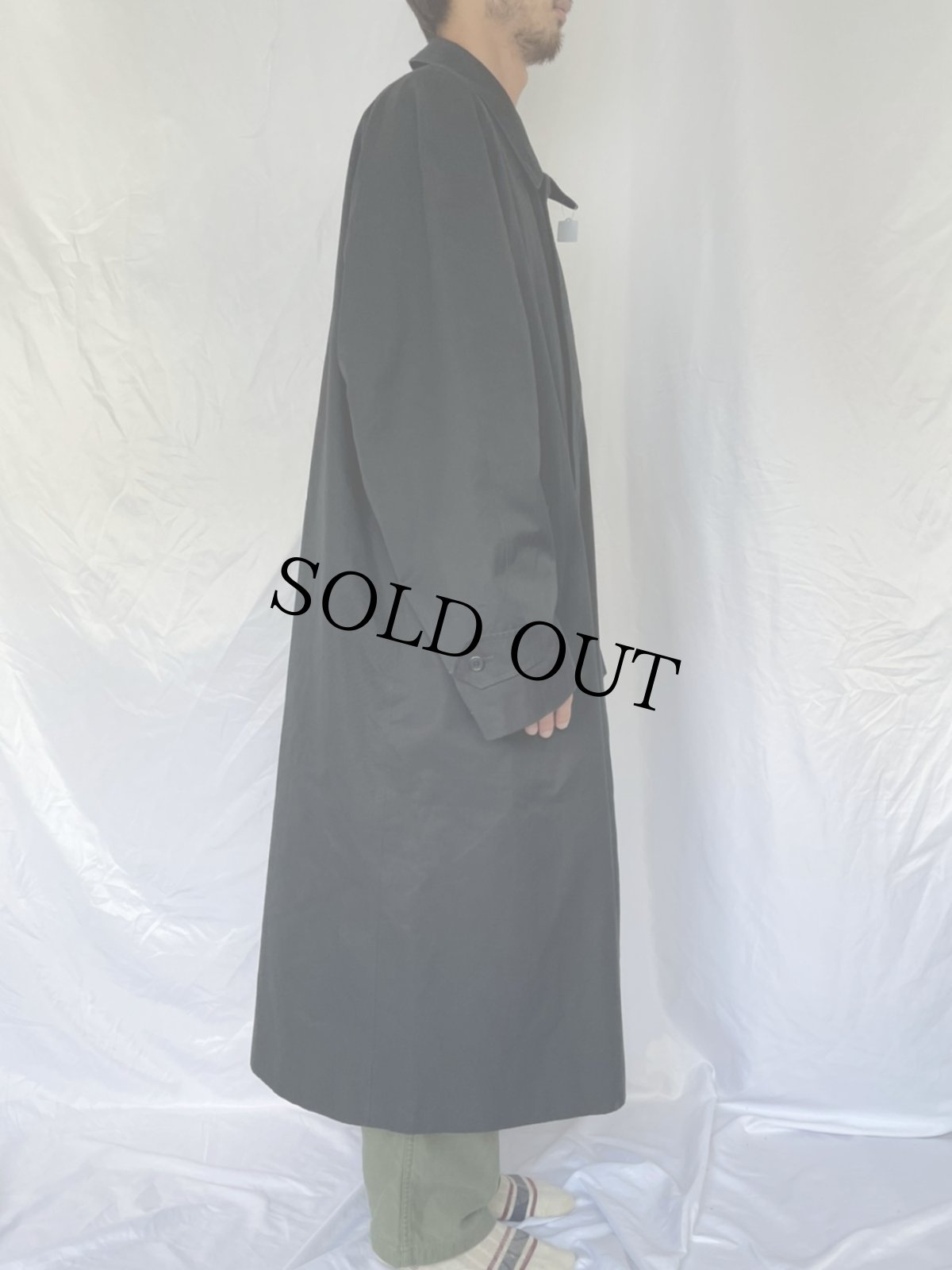 画像3: 80〜90's Burberrys ステンカラーコート ライナー付き BLACK 48LONG (3)