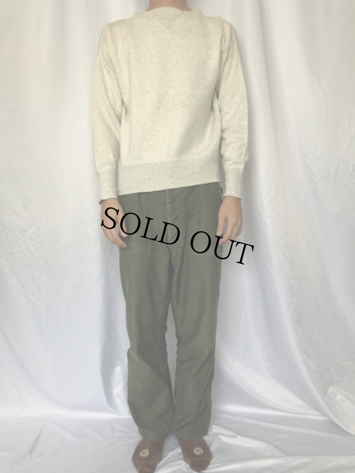 画像2: 50's 前V 無地スウェット (2)