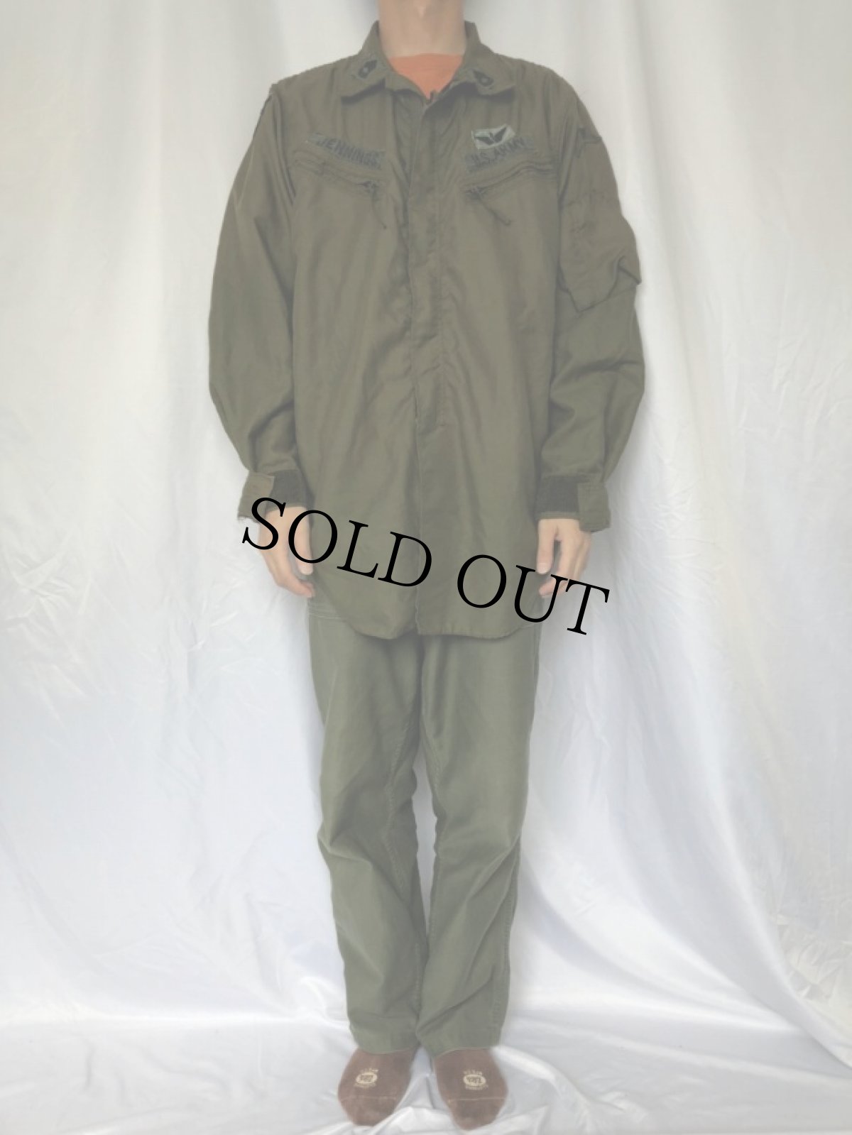 画像2: 70's U.S.ARMY ノーメックス ヘリクルーシャツ LARGE-LONG (2)