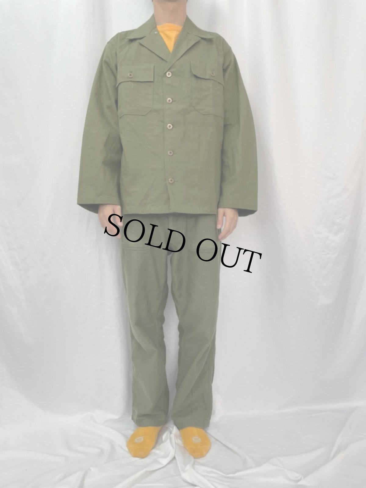 画像2: 40's U.S.ARMY M-47 月桂樹ボタン HBTジャケット DEADSTOCK SMALL (2)