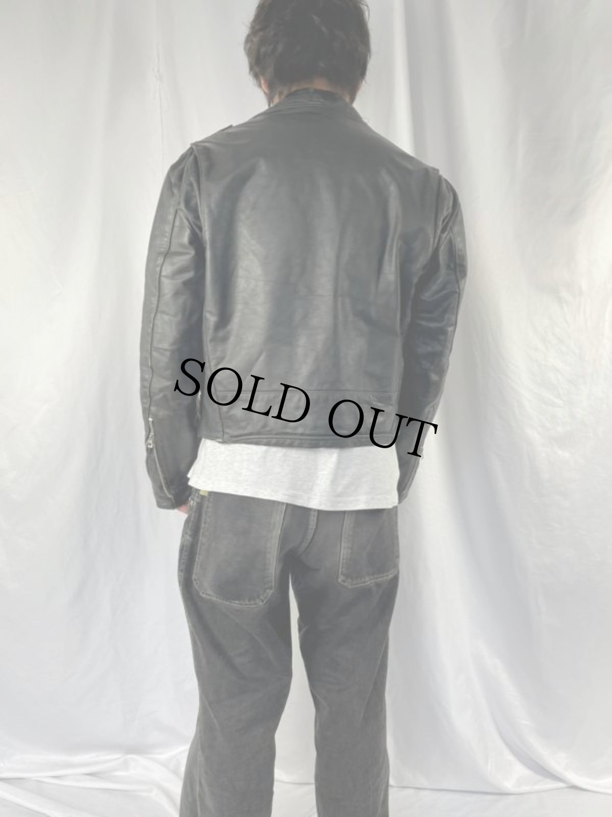 画像4: 70〜80's Excelled ダブルライダースジャケット 42 (4)