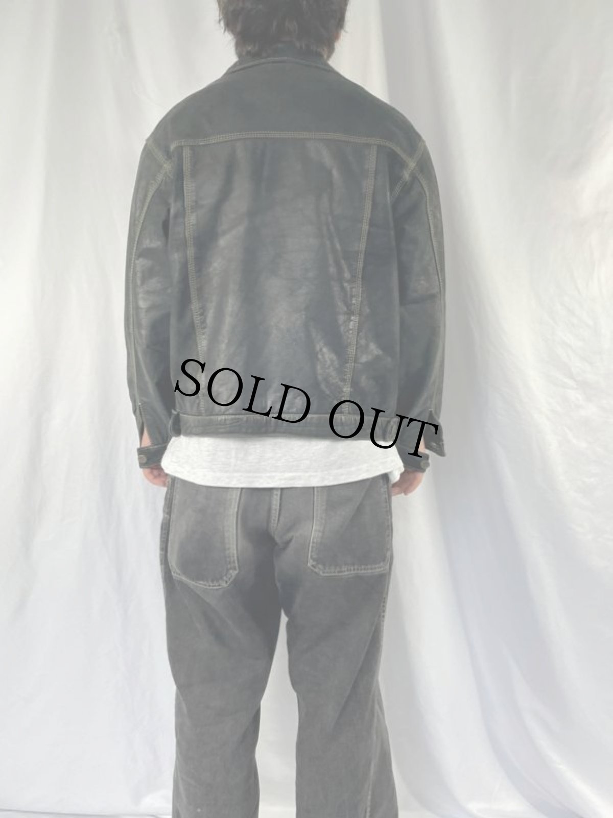 画像4: DENIM JACKET TYPE カラーステッチ レザージャケット (4)