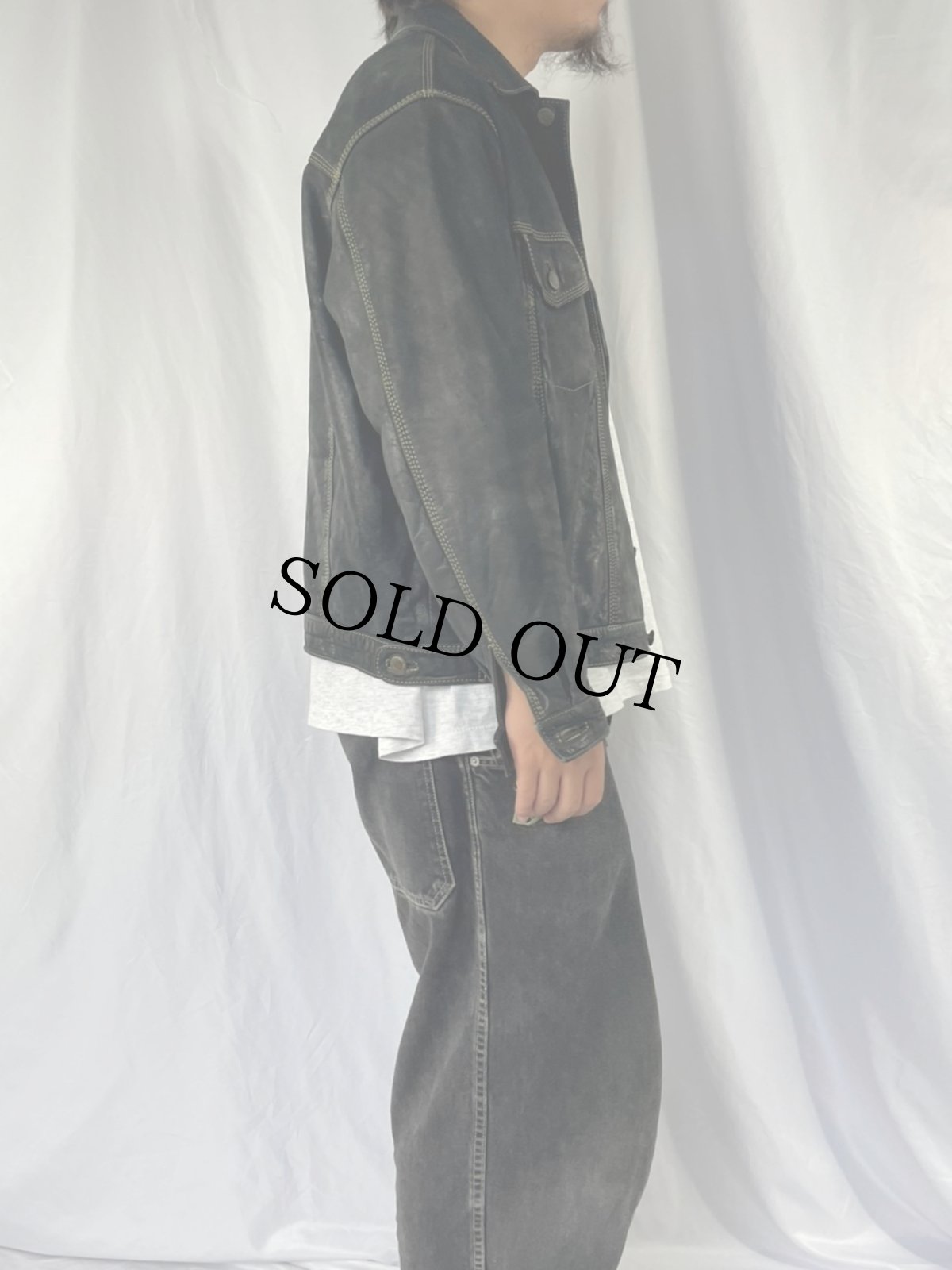 画像3: DENIM JACKET TYPE カラーステッチ レザージャケット (3)