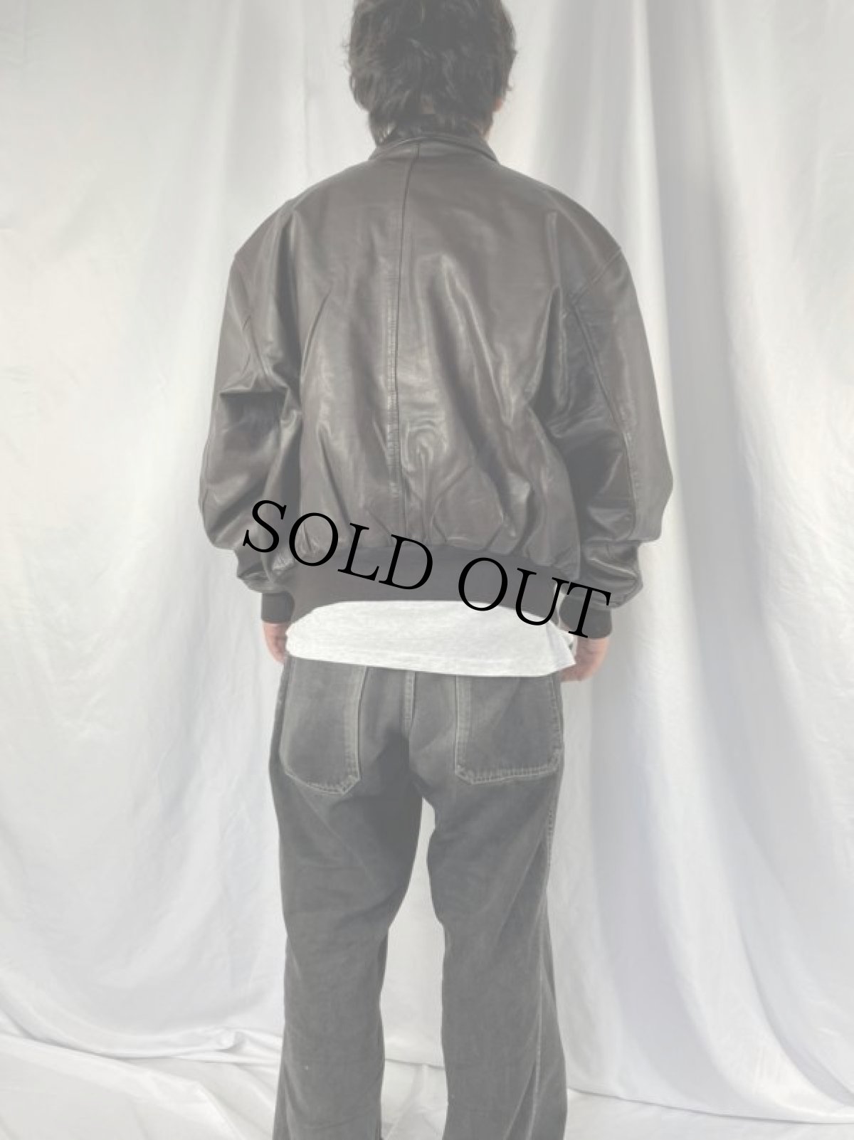 画像4: POLO Ralph Lauren "A-2 TYPE" レザージャケット BROWN L (4)