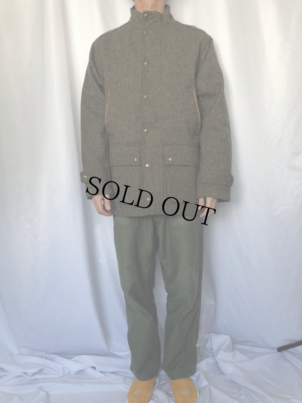 画像2: ORVIS ヘリンボーンツイード ハイネックジャケット M (2)