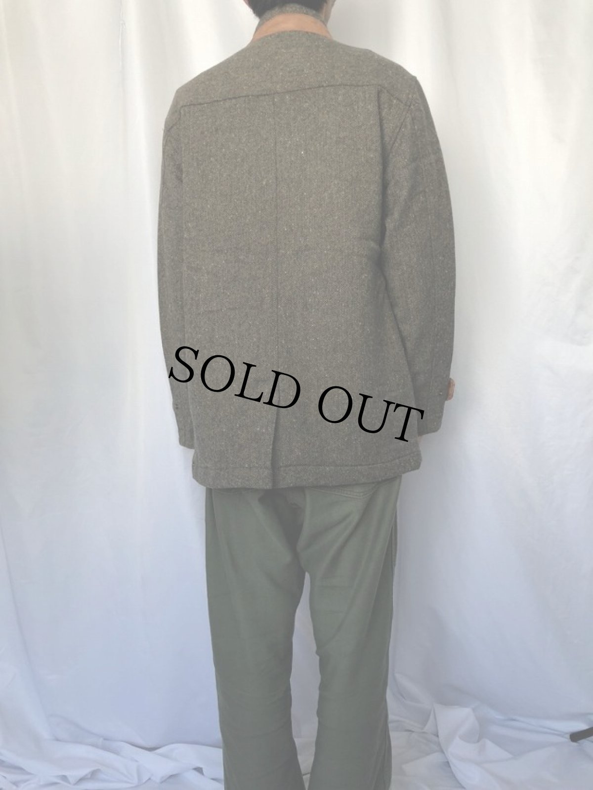 画像4: ORVIS ヘリンボーンツイード ハイネックジャケット M (4)