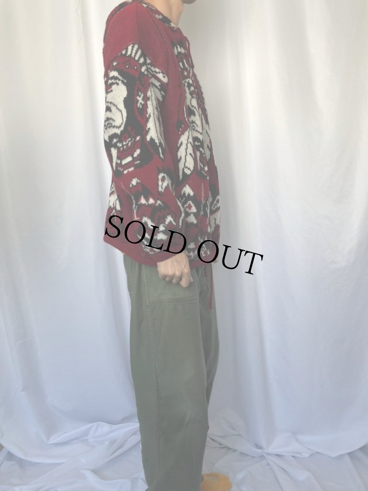 画像3: YARI ARTESANIAS エクアドル製 インディアン柄 ニットパーカー L (3)