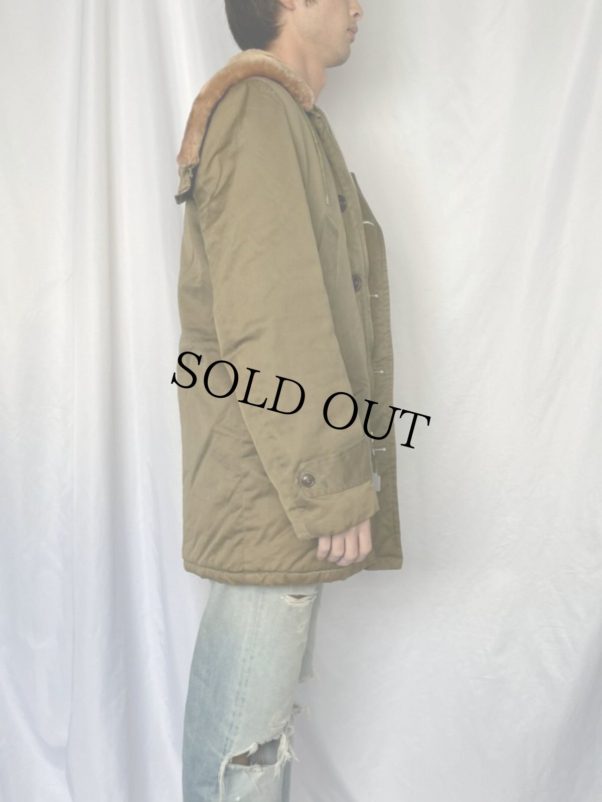 画像3: 60's MILITARY B-9 民間用 ラビットフード デッキコート (3)