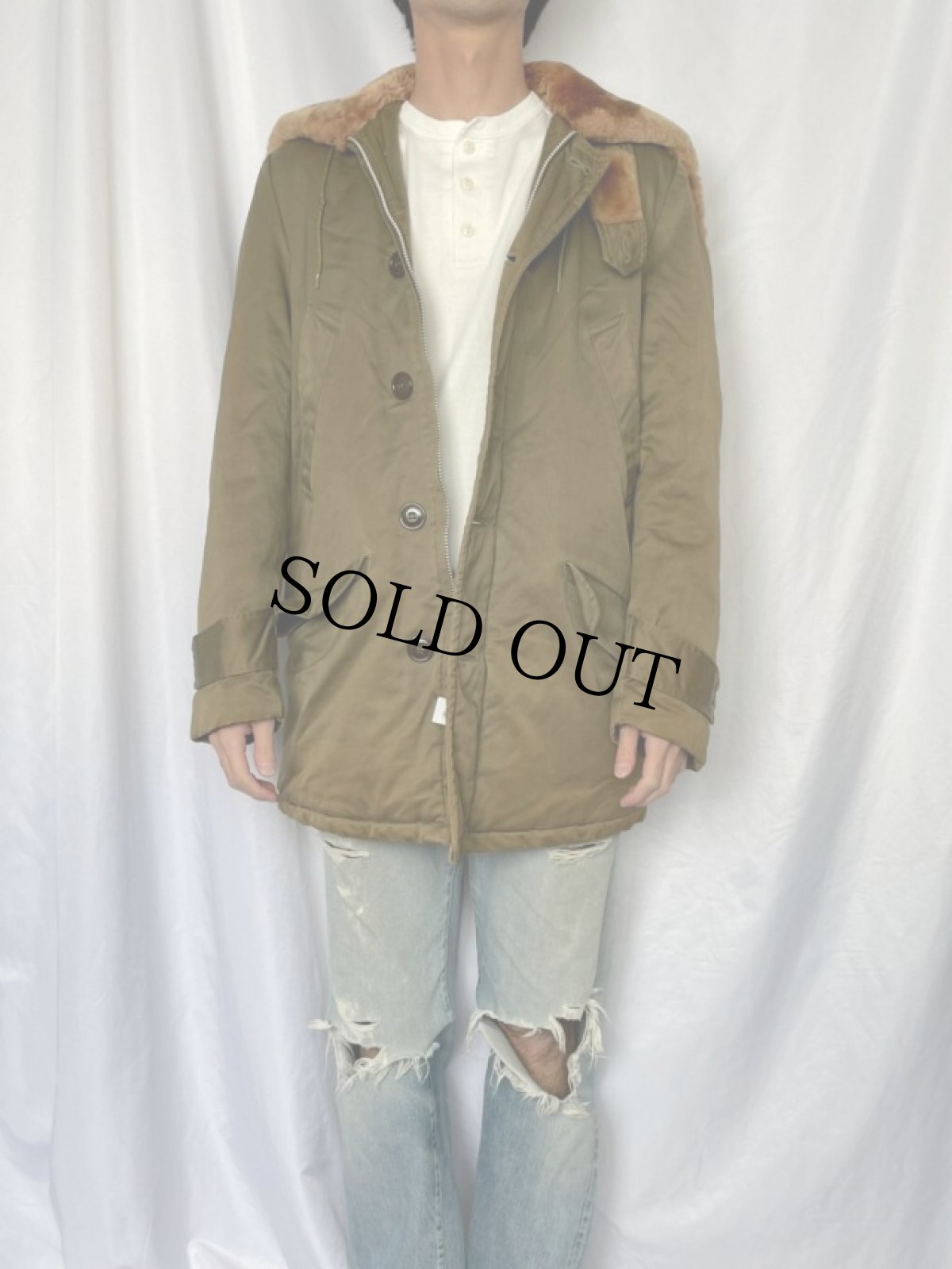 画像2: 60's MILITARY B-9 民間用 ラビットフード デッキコート (2)