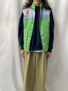 画像2: 70's WILLIAM BARRY STRAUGGLE GEAR ミッキーマウスイラスト ダウンベスト L (2)