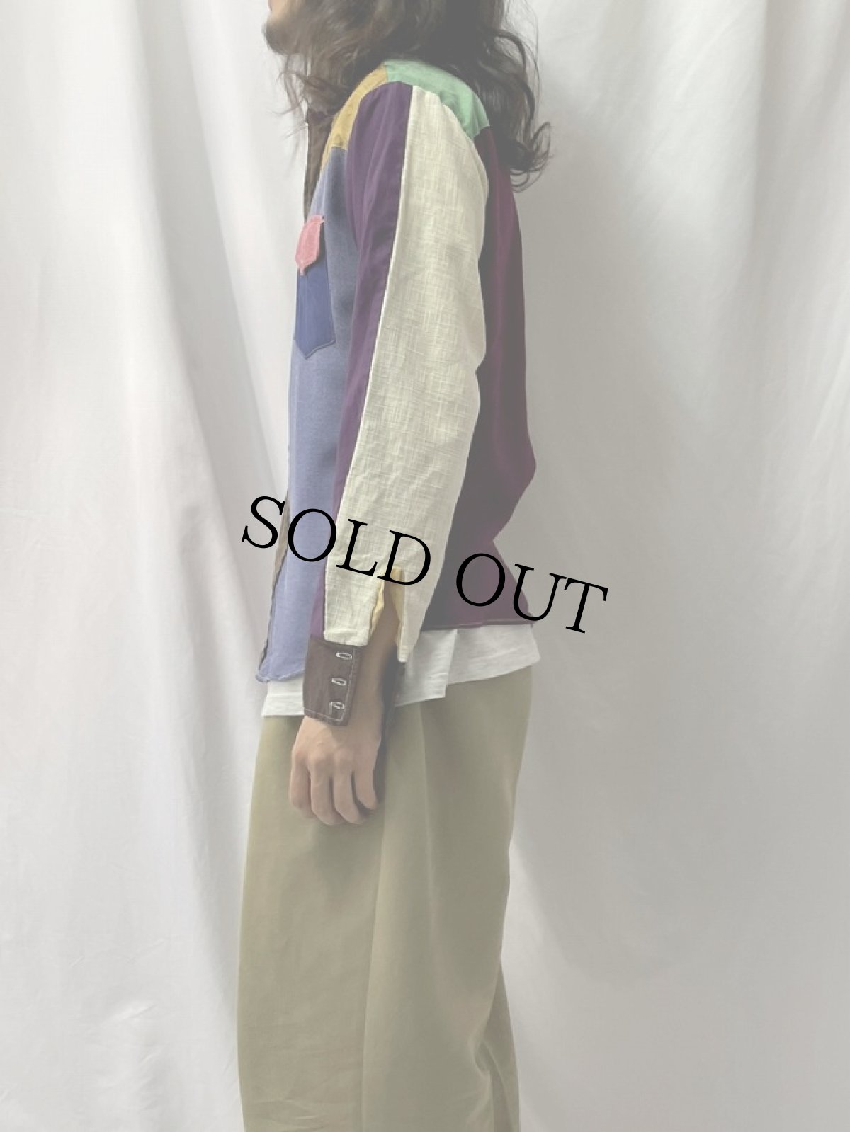 画像3: 70's KENNINGTON クレイジーパターン ウエスタンシャツ M (3)