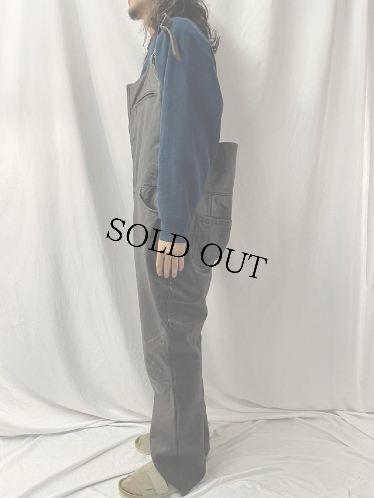 画像3: 60〜70's VANSON レザー オーバーオール W41 (3)