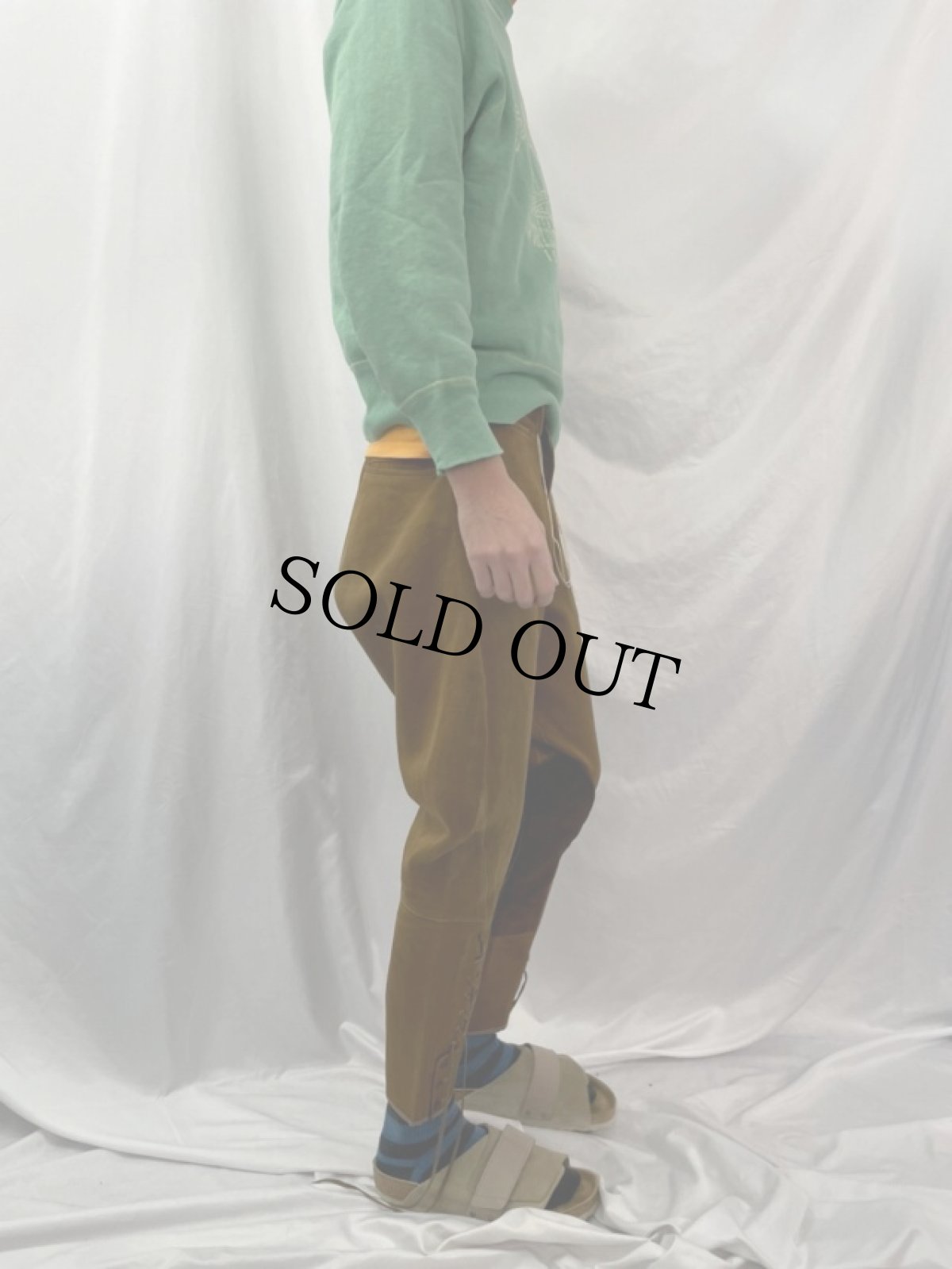 画像3: 50〜60's スエード切り替え コットンカルゼ ジョッパーズパンツ W31 (3)