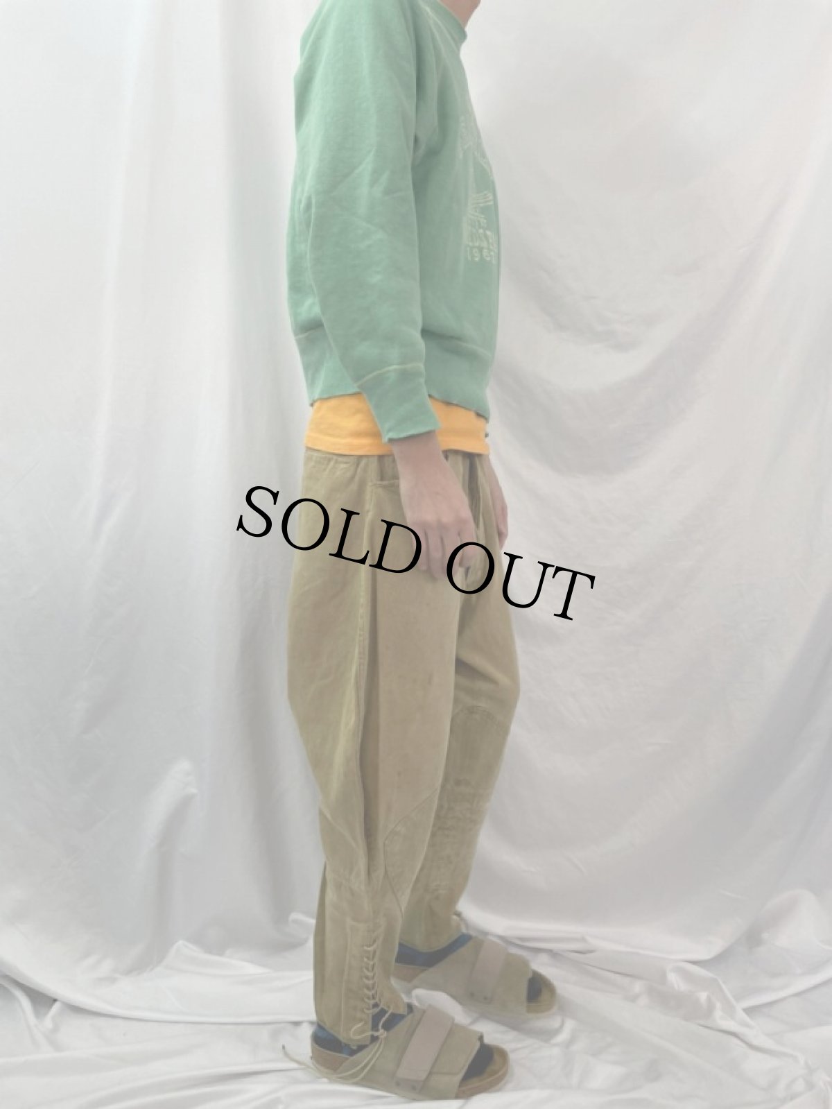 画像3: 30s〜40's U.S.ARMY メタルボタン ジョッパーズパンツ W32 (3)