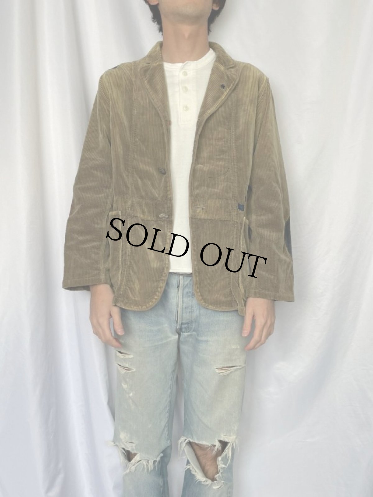 画像2: KAPITAL KOUNTRY 動物ボタン コーデュロイハンティングジャケット M (2)