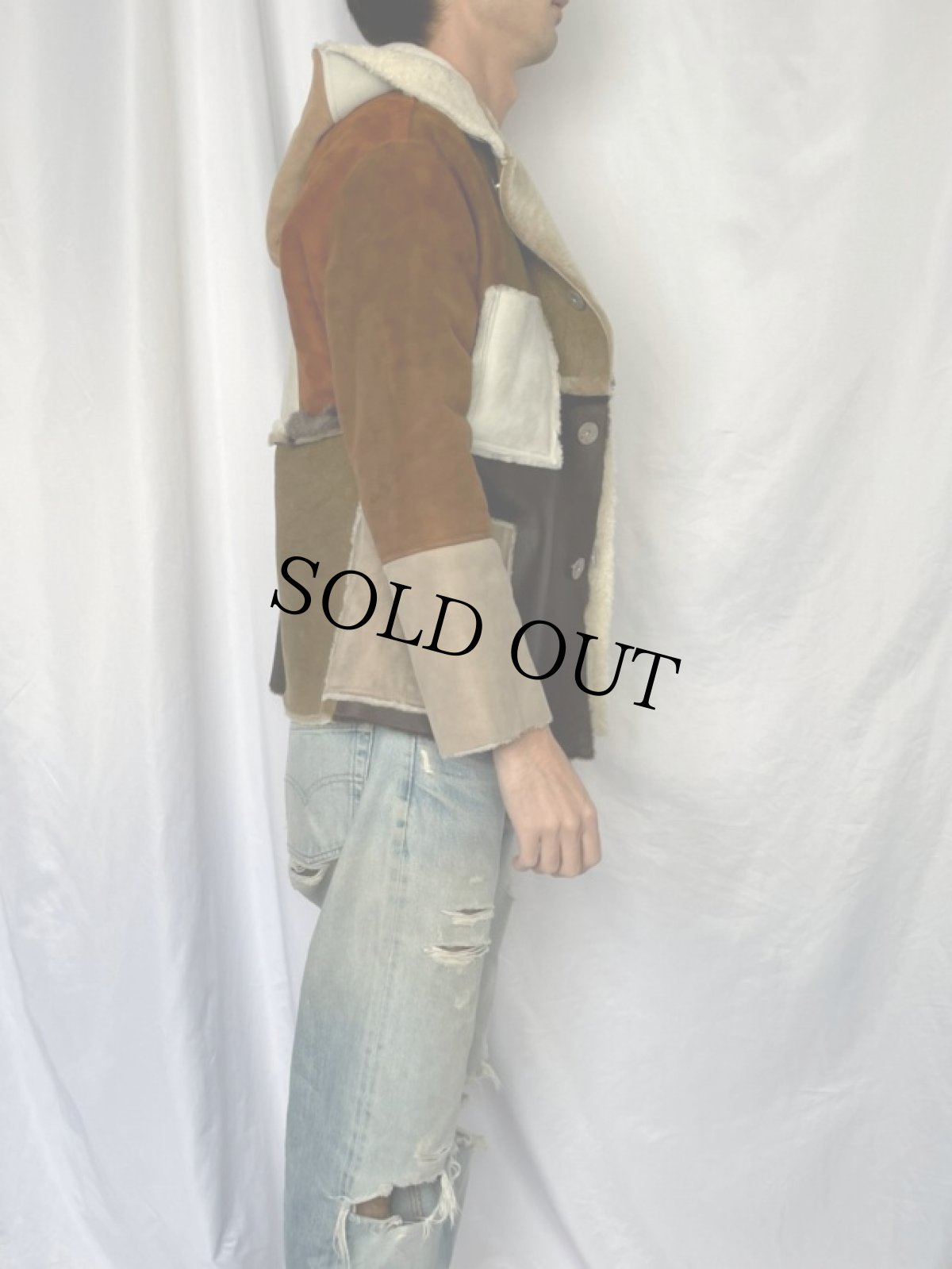 画像3: KAPITAL パッチワーク ムートンコート S (3)