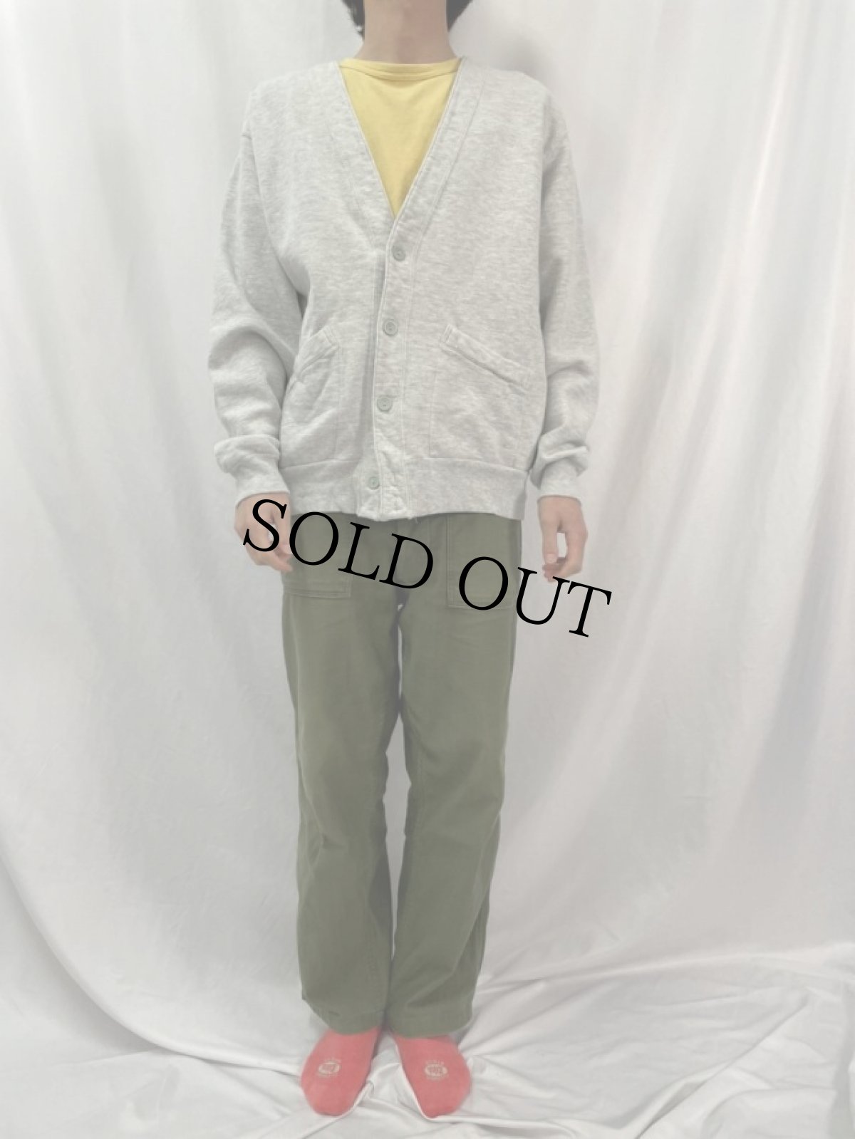 画像2: 90's Champion USA製 霜降りスウェットカーディガン 目無し XL (2)