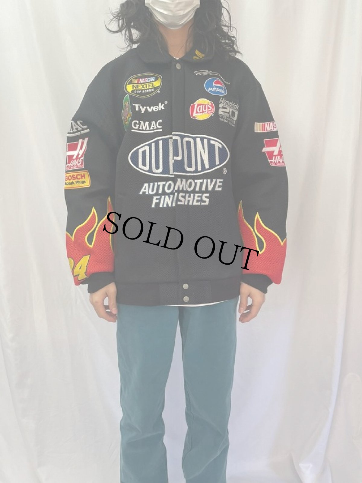 画像2: JEFF HAMILTON 刺繍 メッシュレーシングジャケット XL (2)