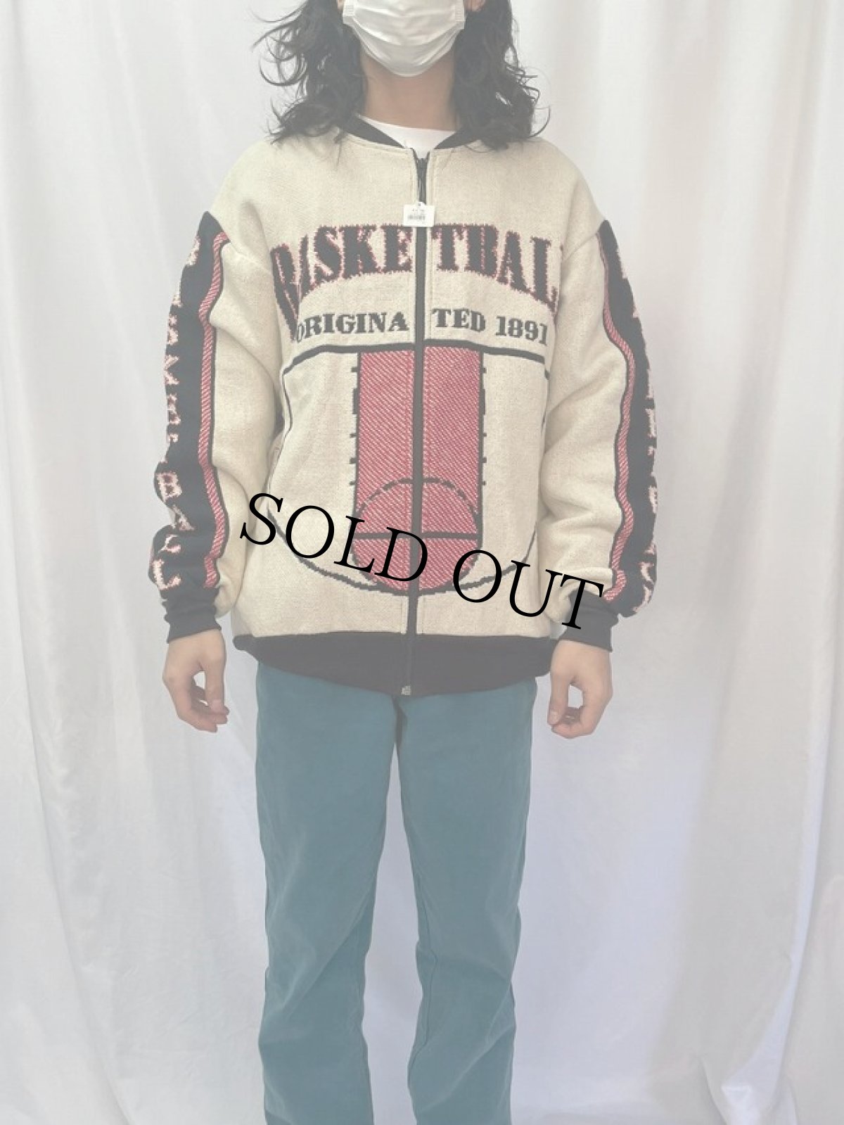 画像3: USA製 "BASKETBALL" 刺繍ジャケット M (3)