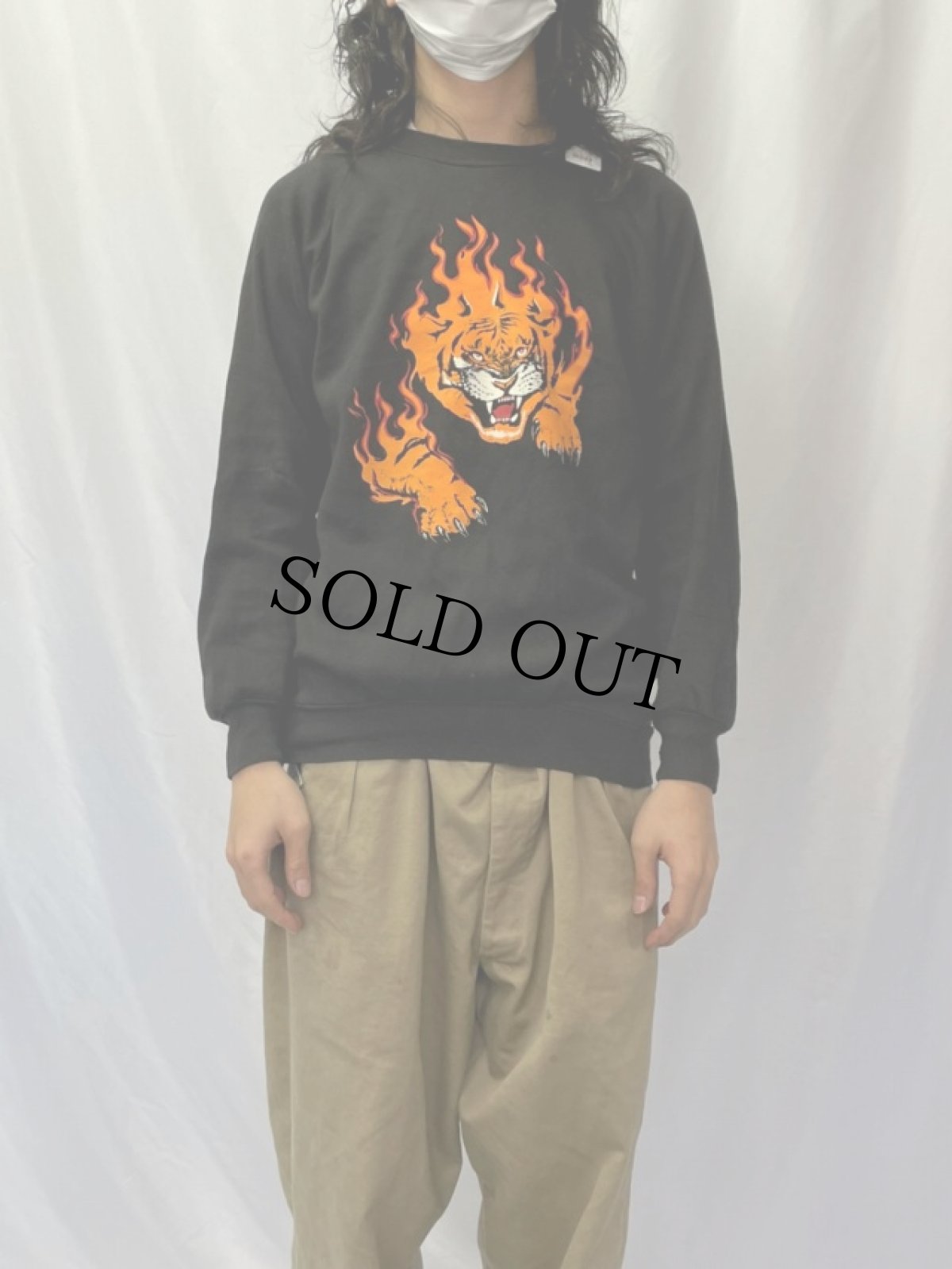 画像2: Flaming Tiger プリントスウェット XL (2)