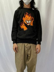 画像2: Flaming Tiger プリントスウェット XL (2)