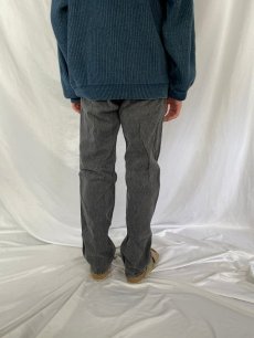 画像4: 80's Levi's 501 USA製 ストライプ柄 ブラックデニムパンツ W33 (4)