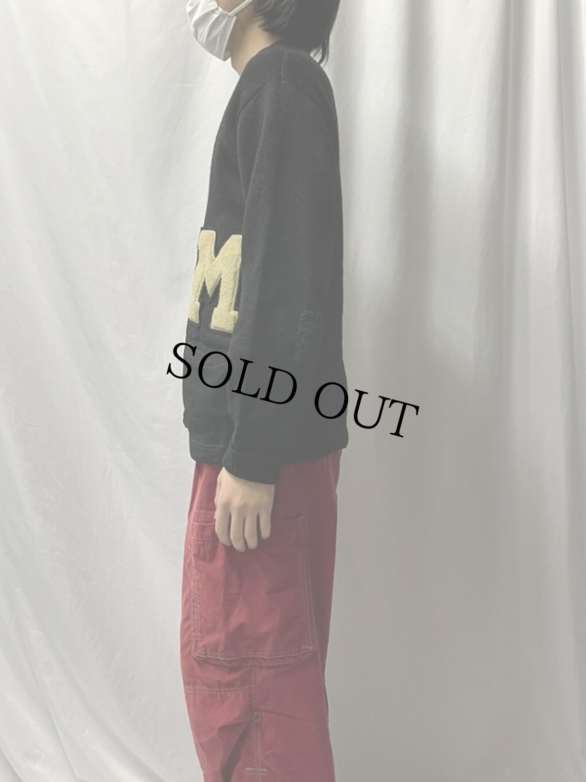 画像3: 40〜50's mainliner ウールレタードニットカーディガン (3)