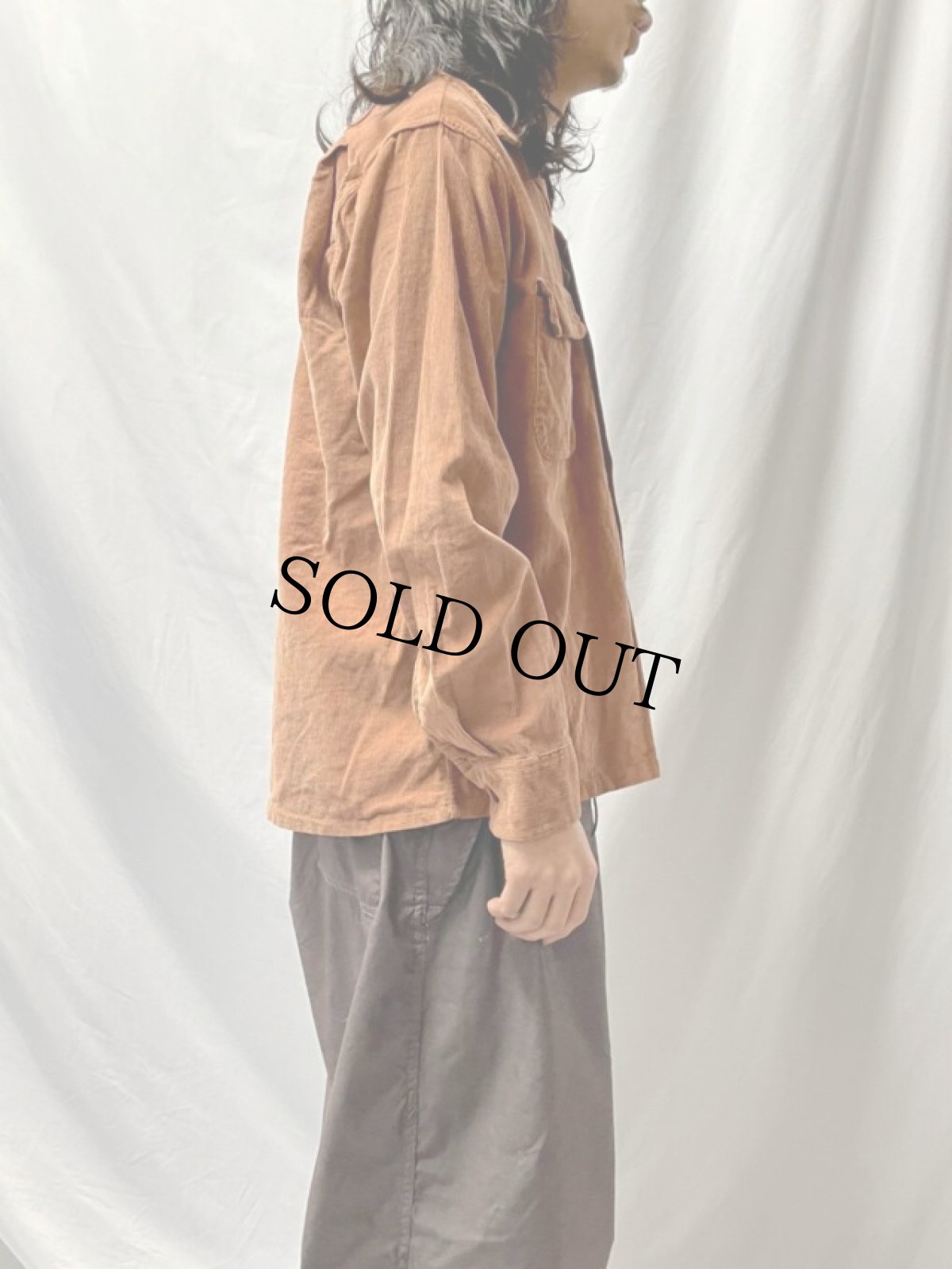 画像3: 50〜60's Westchester オープンカラーコーデュロイシャツ M (3)