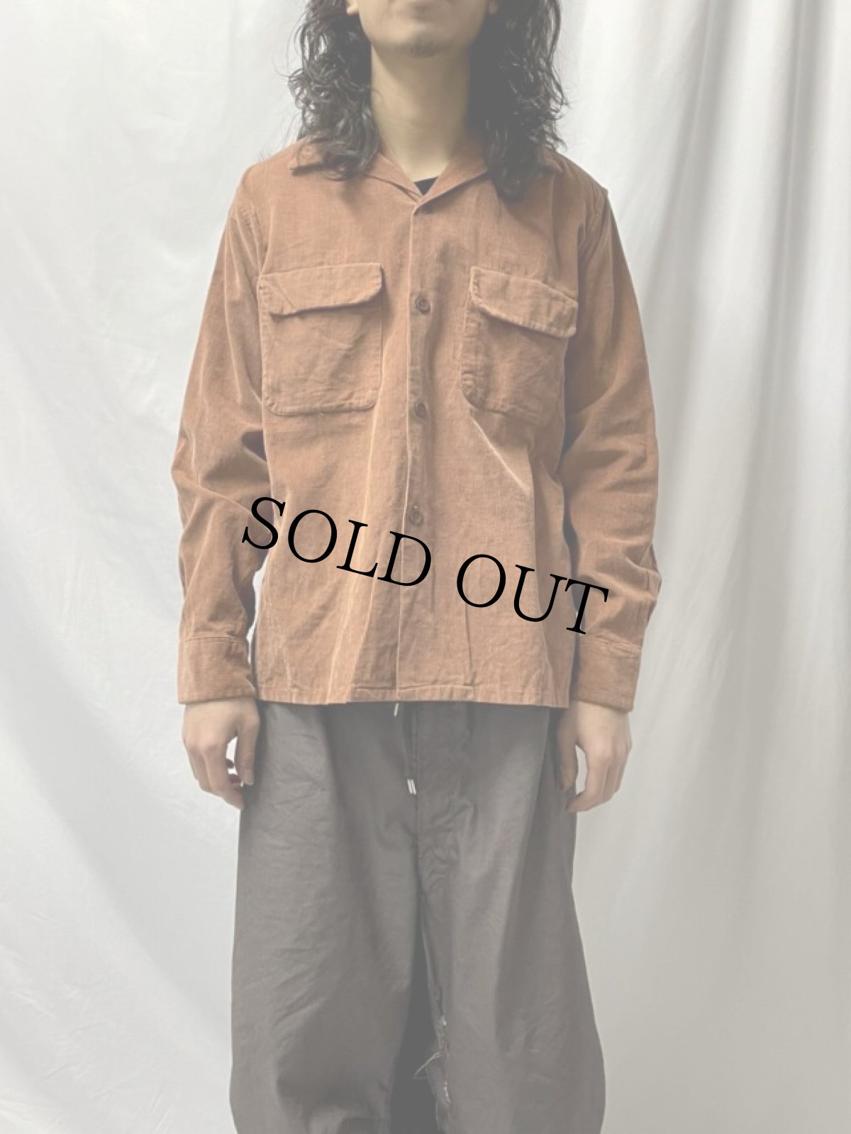 画像2: 50〜60's Westchester オープンカラーコーデュロイシャツ M (2)