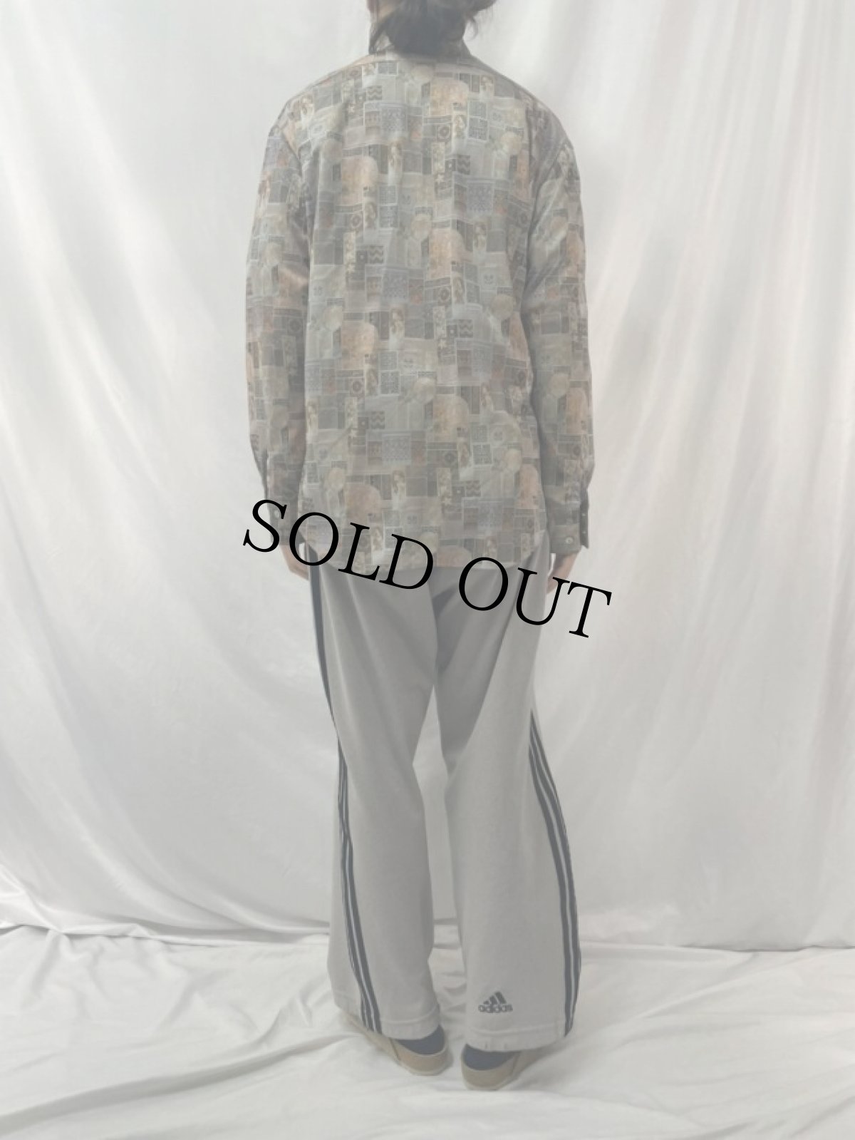 画像4: 70's ミュシャ アート総柄 ボタンダウンポリシャツ (4)