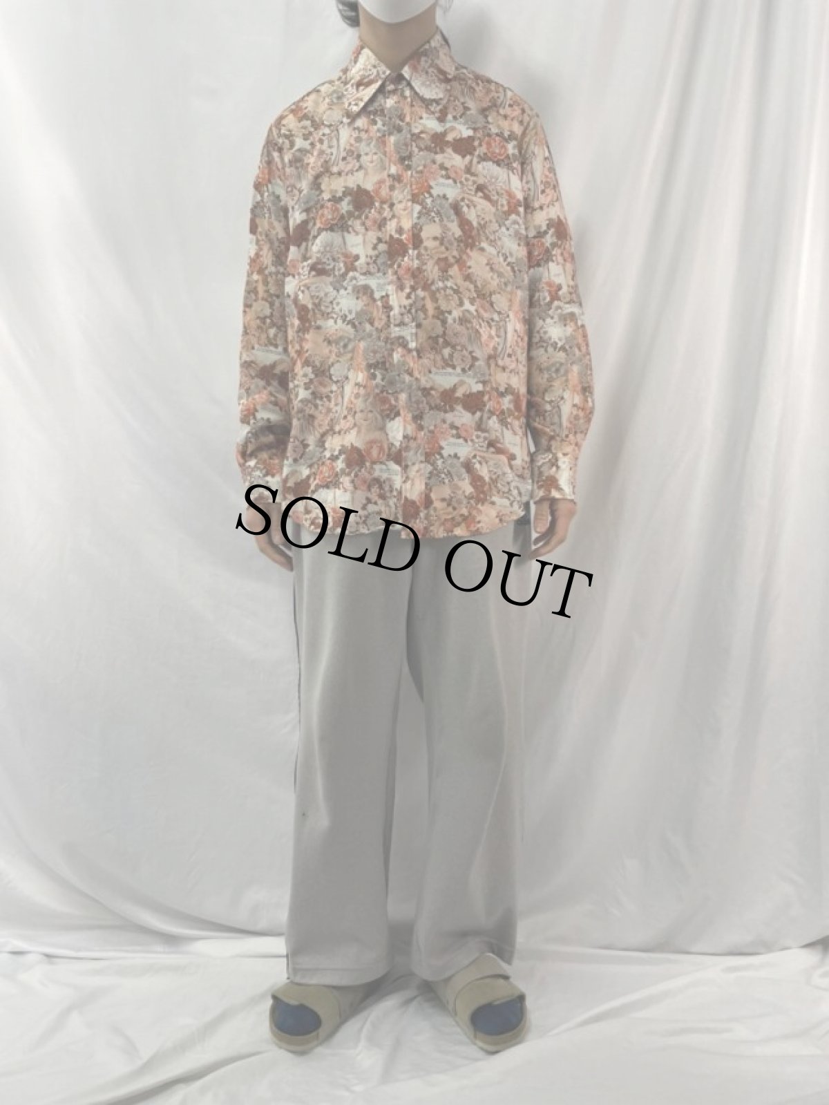 画像2: 70's PLAY BOY "Vargas Girl" ピンナップガール柄 ポリシャツ XL (2)