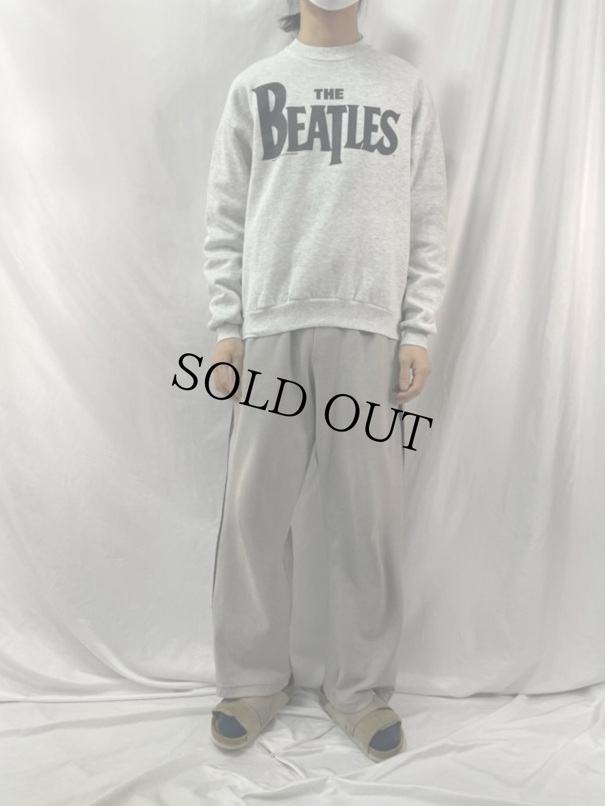 画像2: 90's USA製 THE BEATLES ロックバンド ロゴスウェット L (2)