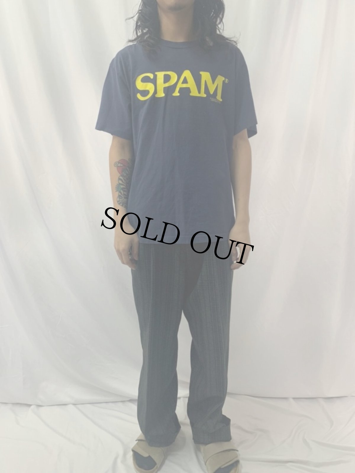 画像2: 90's USA製 SPAM ロゴプリントTシャツ L (2)