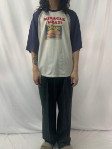 画像2: SPAM "MIRACLE MEAT!" 発泡プリント ラグランTシャツ L (2)