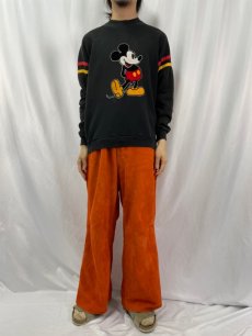 画像2: 80〜90's DISNEY MICKEY MOUSE フロッキープリントスウェット XL (2)