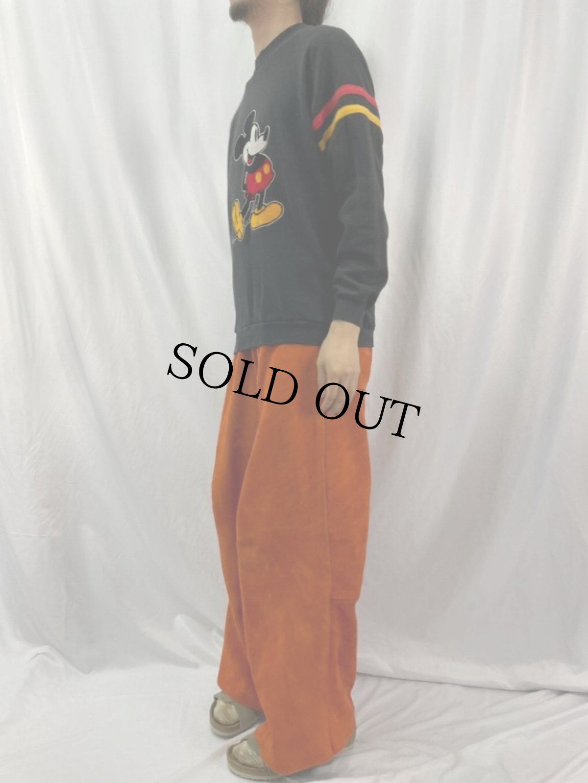 画像3: 80〜90's DISNEY MICKEY MOUSE フロッキープリントスウェット XL (3)