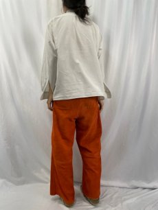 画像4: 90's Yves Saint-Laurent ロゴ刺繍 ボタンダウンコットンシャツ (4)