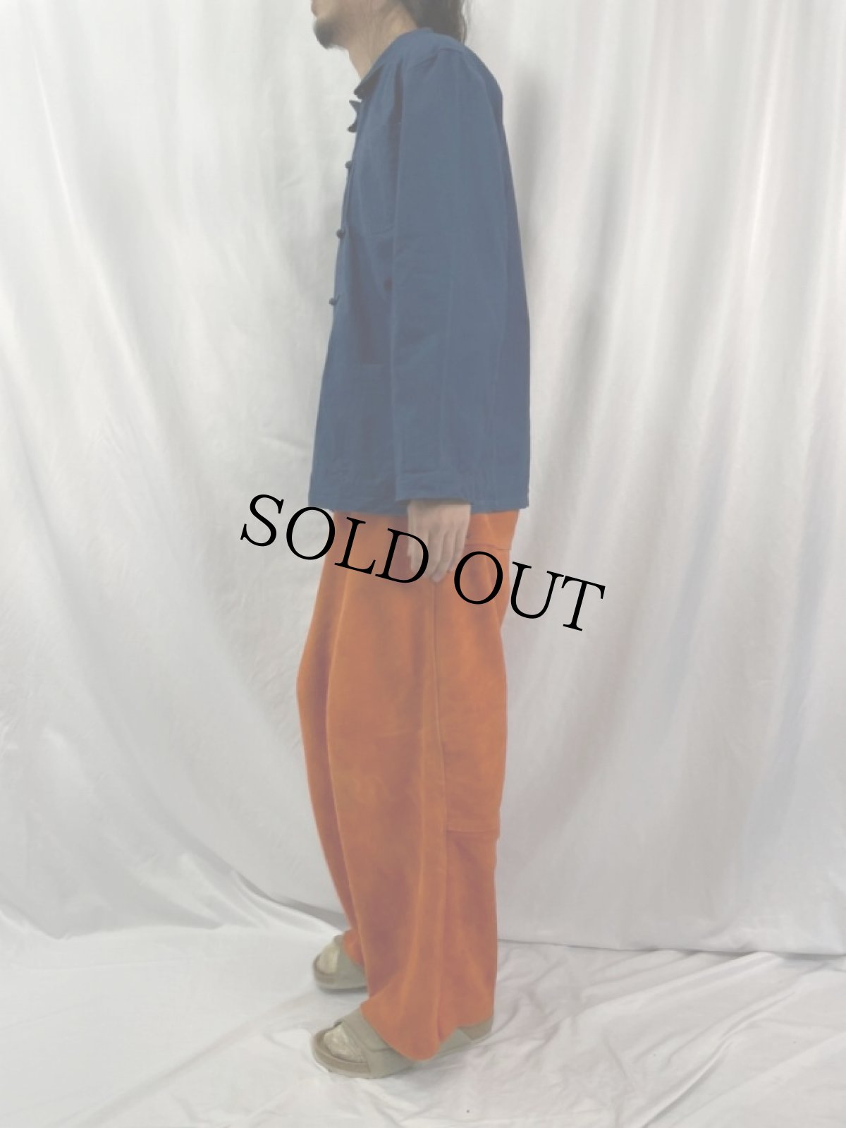 画像3: インディゴコットン カンフーシャツ 52 (3)