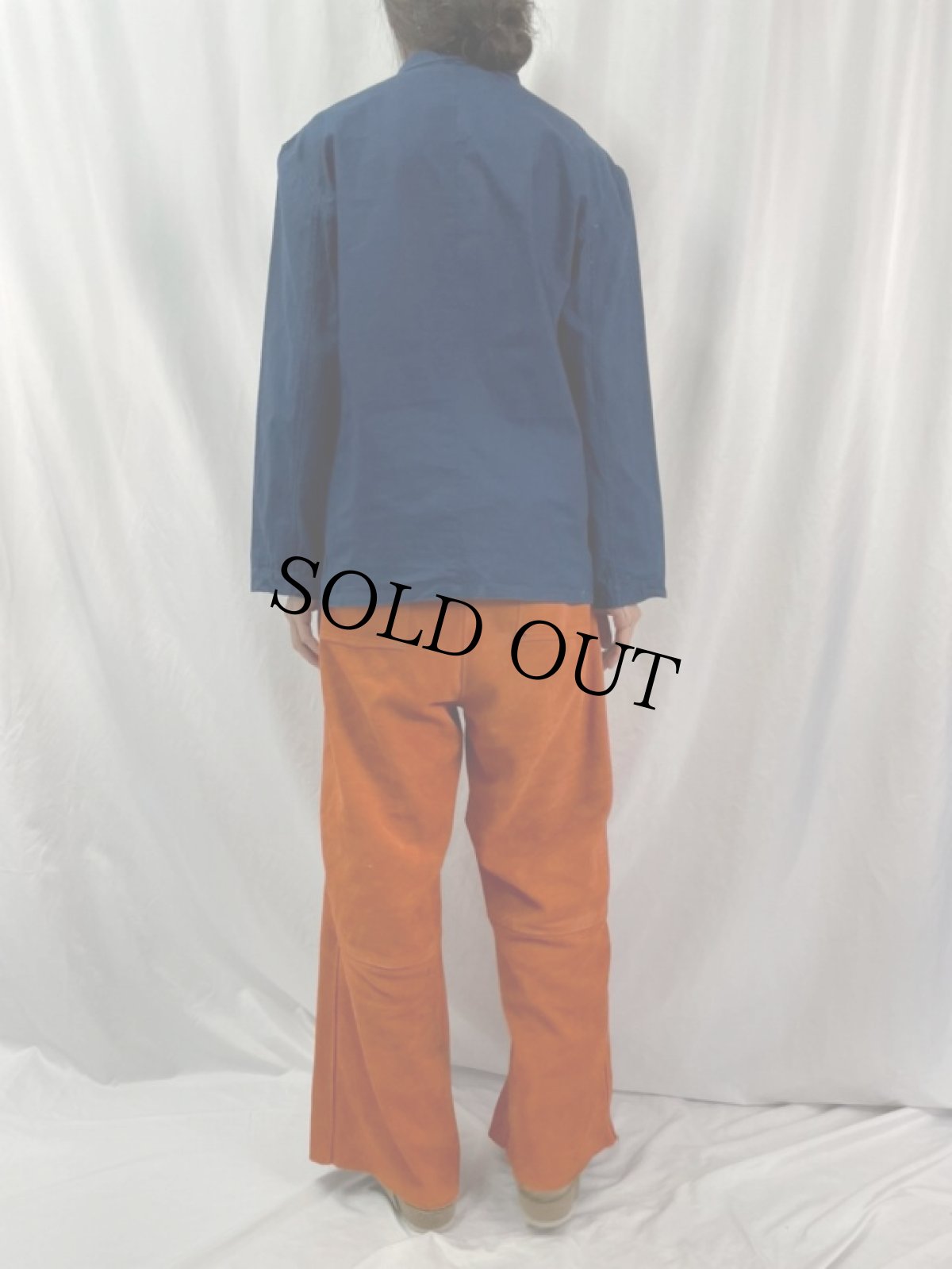 画像4: インディゴコットン カンフーシャツ 52 (4)