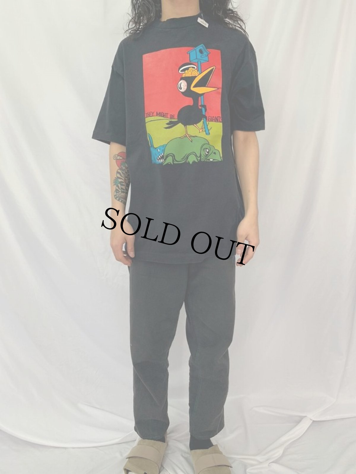 画像2: 90's They Might Be Giants USA製 "Tony Millionaire" アートプリント ロックバンドTシャツ XL (2)