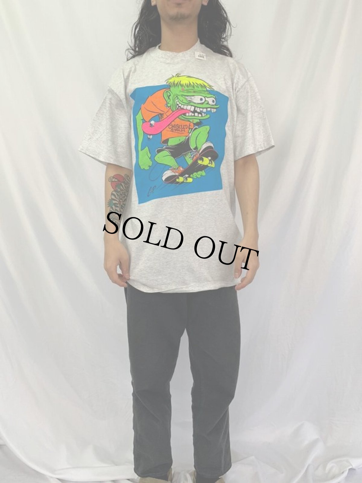 画像2: 90's COOP "CHISELED SPAM" グラフィックプリント スケートTシャツ XL (2)