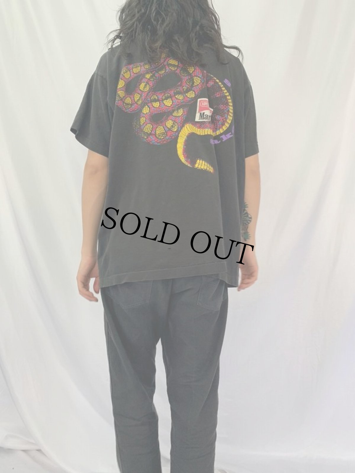 画像4: 90's Marlboro USA製 "SHAKE PASS" ヘビプリント ポケットTシャツ XL (4)