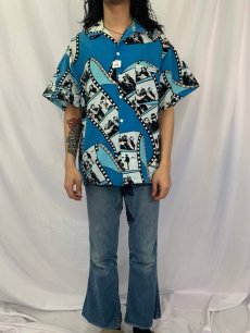 画像2: 80's LIFE’S A BEACH USA製 "3バカ大将" 総柄オープンカラーコットンシャツ VERY BIG (2)