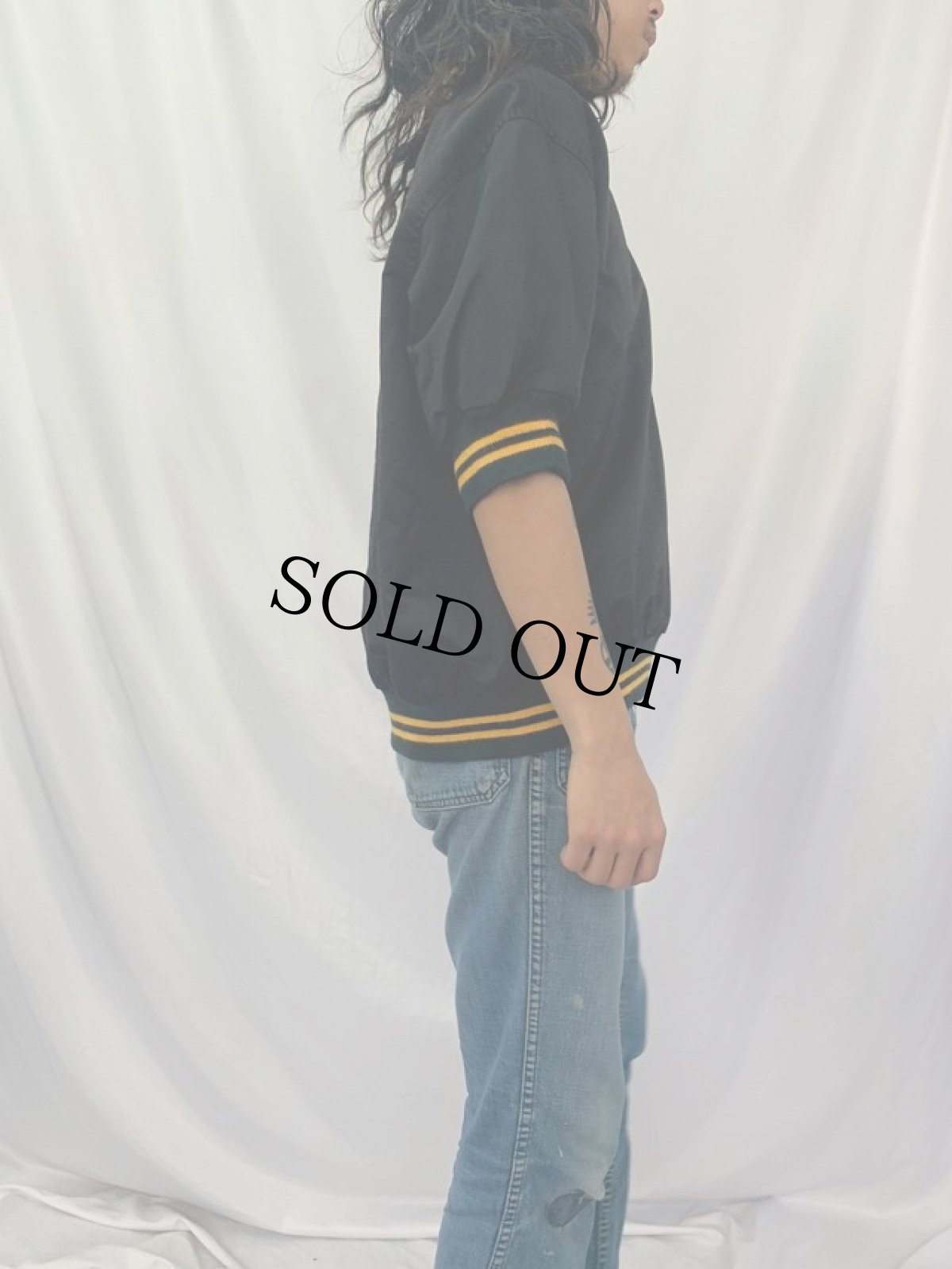 画像3: 90's POLO SPORT Ralph Lauren "タイガー" ハーフジップ半袖スタジャン L (3)