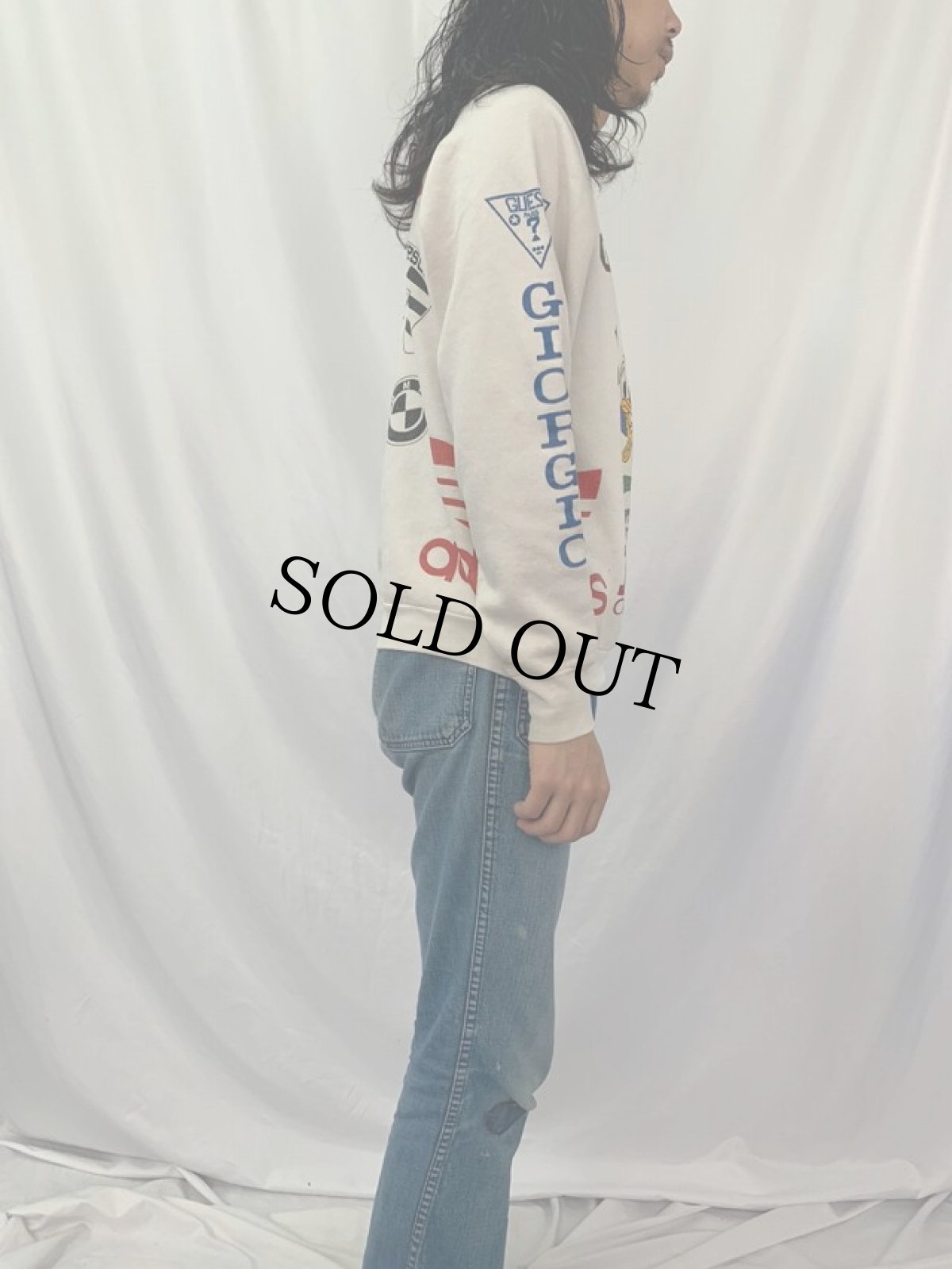 画像4: 80〜90's USA製 ブートレグ マルチプリントスウェット L (4)