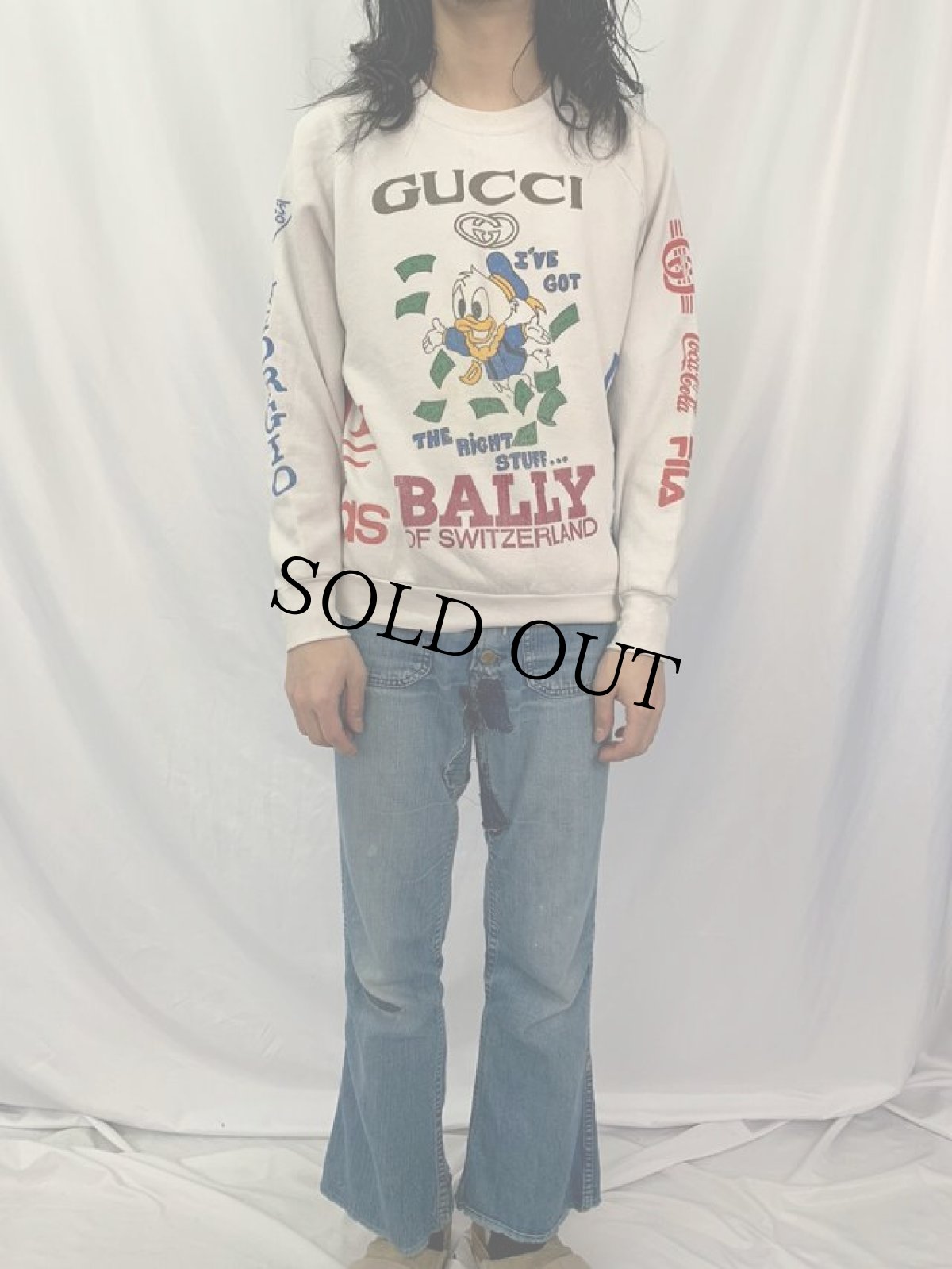 画像3: 80〜90's USA製 ブートレグ マルチプリントスウェット L (3)