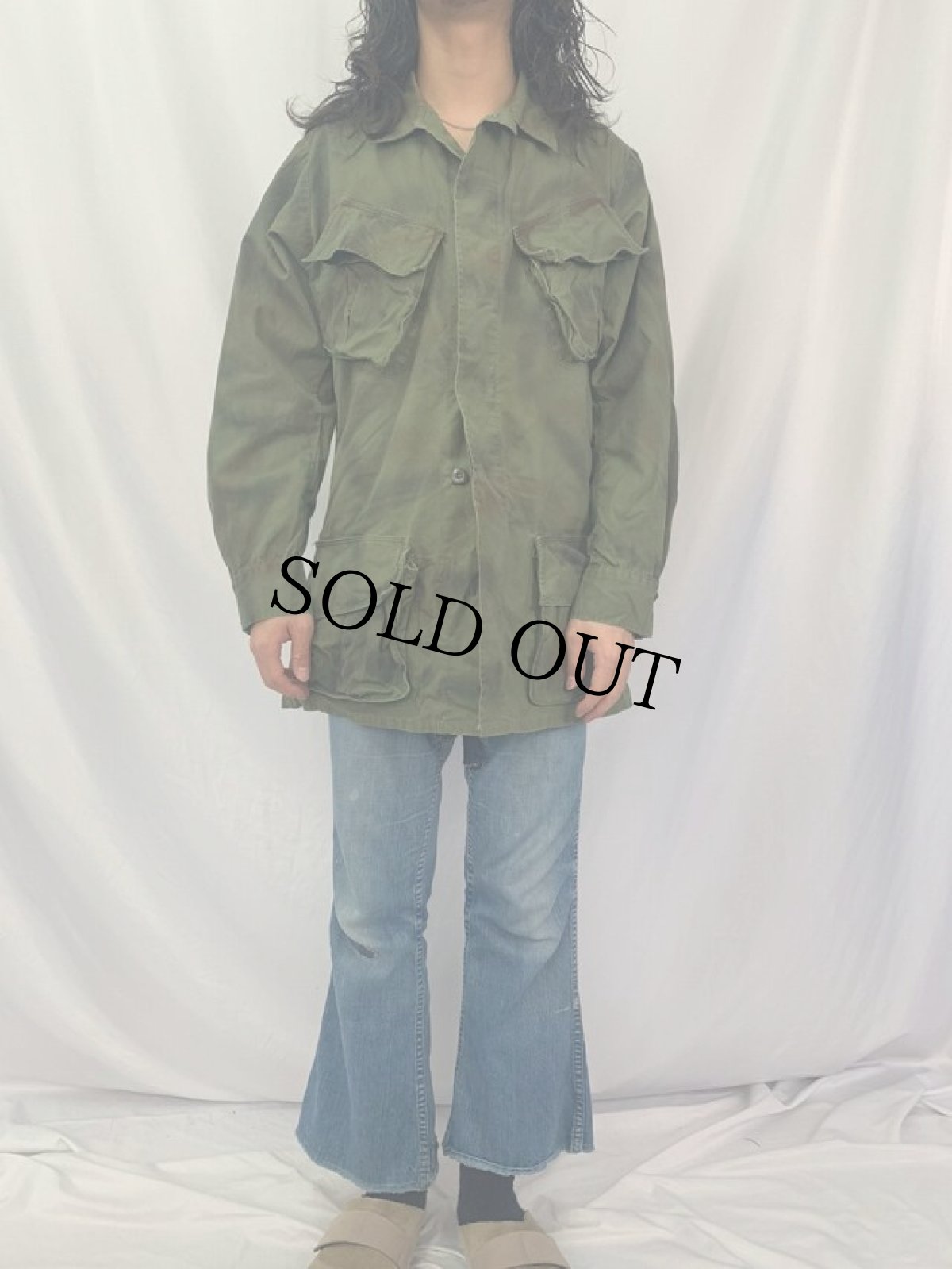 画像2: 60's U.S.ARMY "グリーンベレー特殊迷彩" ジャングルファティーグジャケット 3rd SMALL LONG (2)