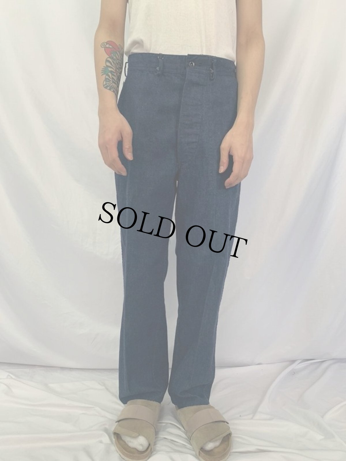 画像2: 40's U.S.NAVY デニムトラウザーズ W30 (2)