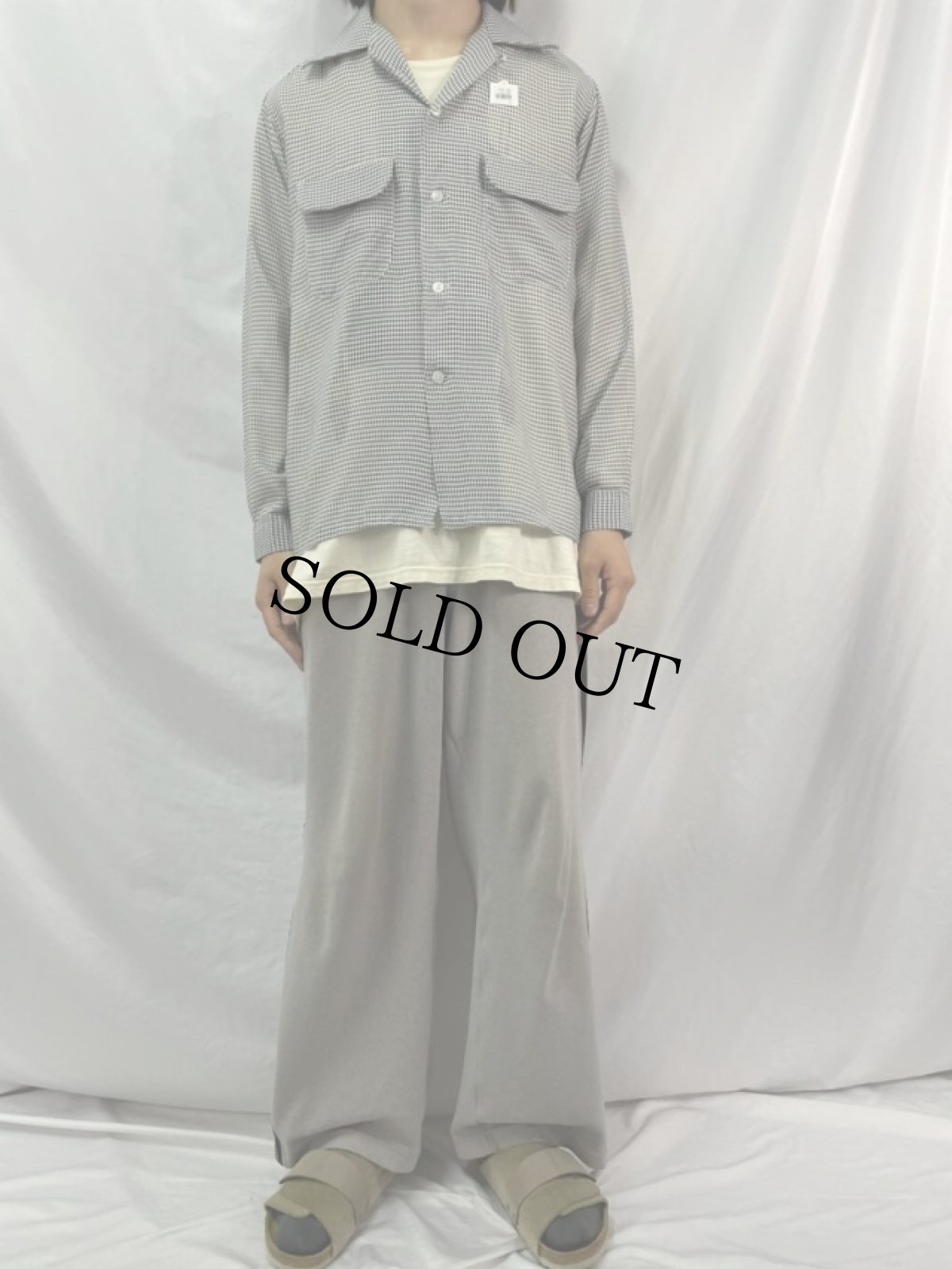 画像2: 50's PENNY'S TOWNCRAFT ギンガムチェック柄 シースルー オープンカラーシャツ M (2)